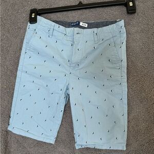 Okaidi light blue shorts for boys with sailboat detail 10y slim adjustable